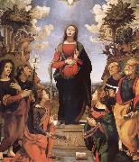 Piero di Cosimo The Immaculada Concepcion and six holy Century XVI I oil painting artist